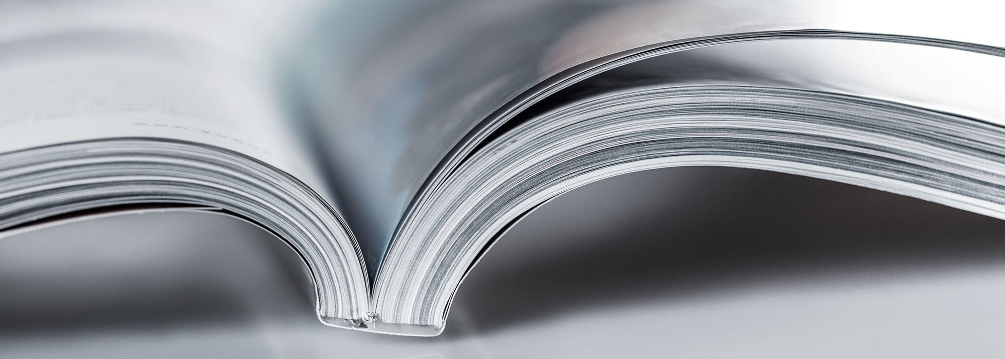 close up of an open paper magazine